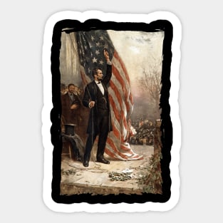 4th of July Independence Day American Flag Abraham Lincoln Sticker